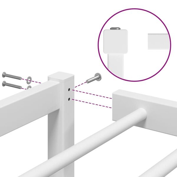 vidaXL Bedframe Metaal Wit 120x200cm - 50% Korting!