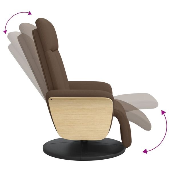 Fauteuil met Voetensteun Bruin - 35% Korting! (Lichte Beschadiging)