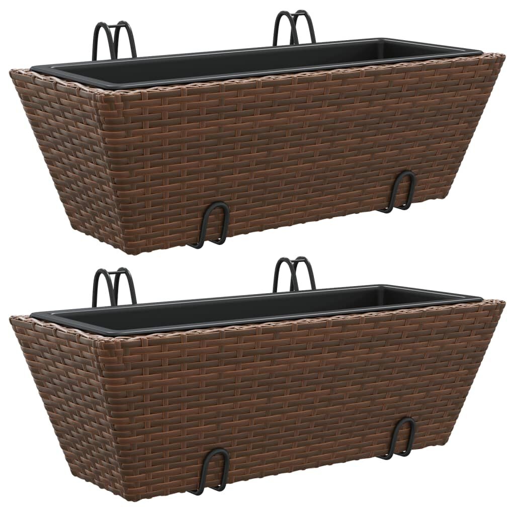 vidaXL Plantenbakken Bruin Rattan - 2 stuks - 35% Korting!