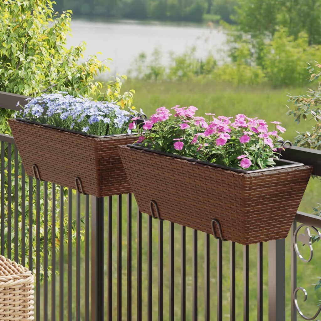 vidaXL Plantenbakken Bruin Rattan - 2 stuks - 35% Korting!
