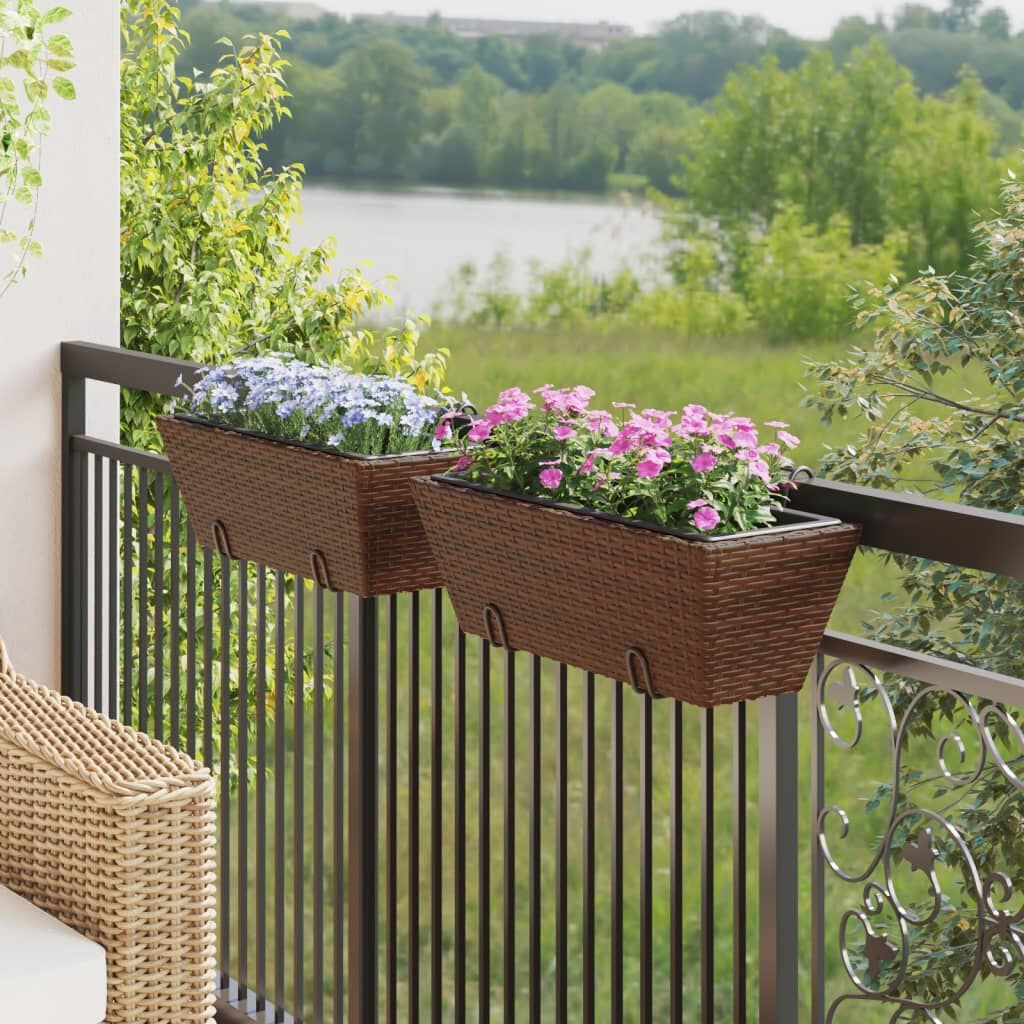 vidaXL Plantenbakken Bruin Rattan - 2 stuks - 35% Korting!