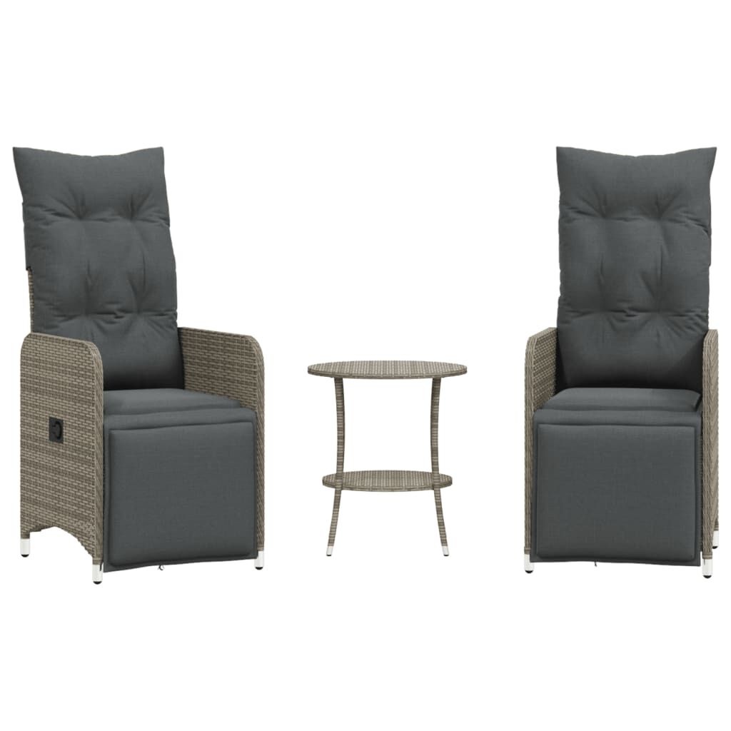 vidaXL Tuinstoelen Set + Tafel Grijs -35%! Verstelbaar