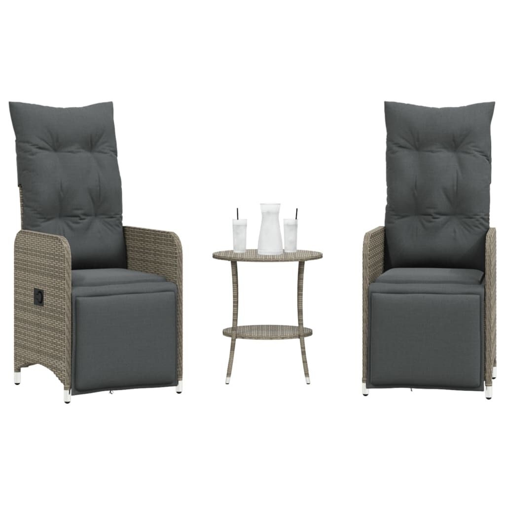 vidaXL Tuinstoelen Set + Tafel Grijs -35%! Verstelbaar