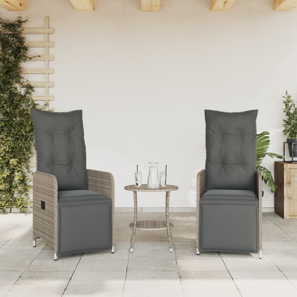 vidaXL Tuinstoelen Set + Tafel Grijs -35%! Verstelbaar