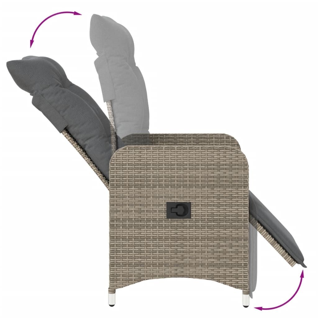 vidaXL Tuinstoelen Set + Tafel Grijs -35%! Verstelbaar