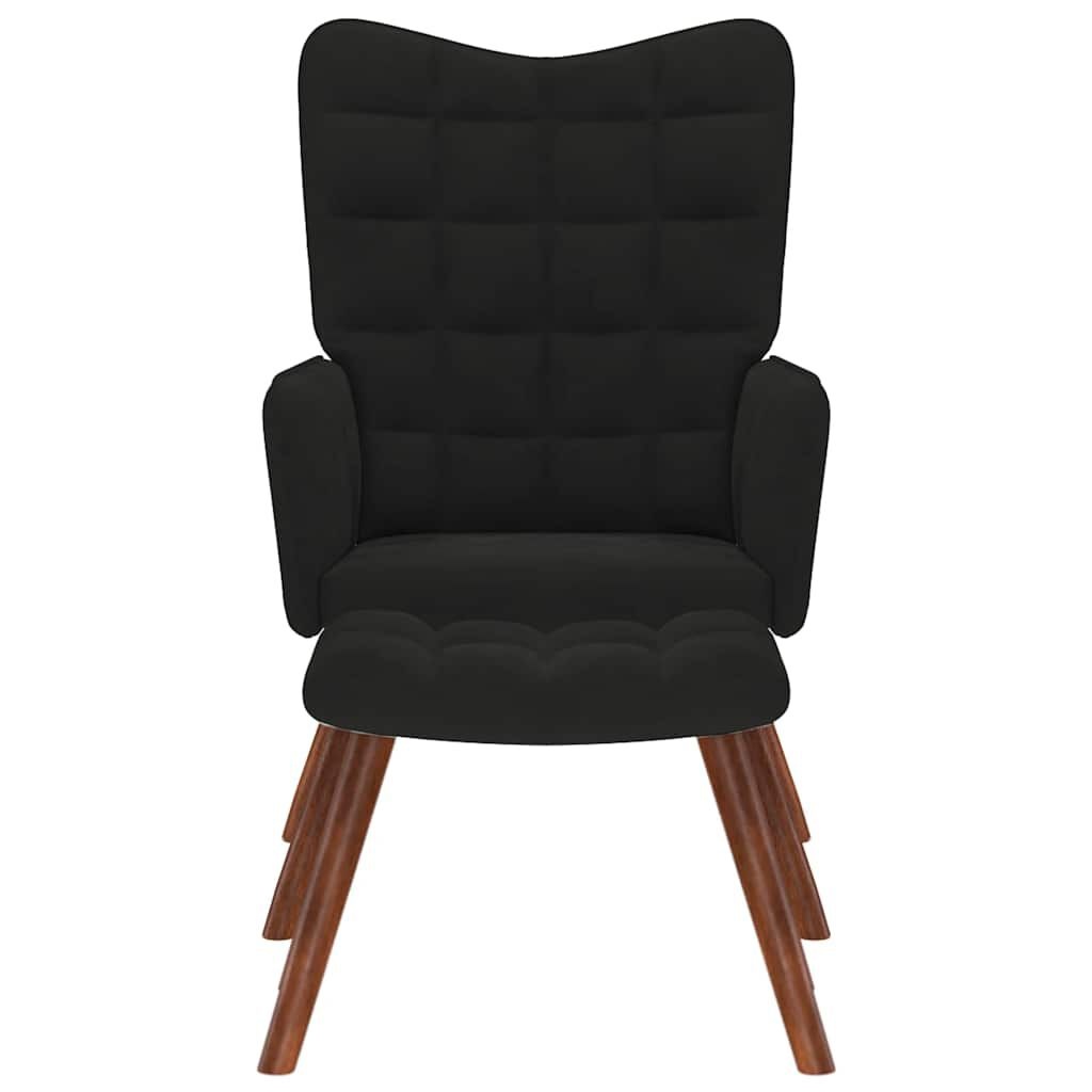 Relaxstoel met Voetenbank Fluweel Zwart - 35% Korting!