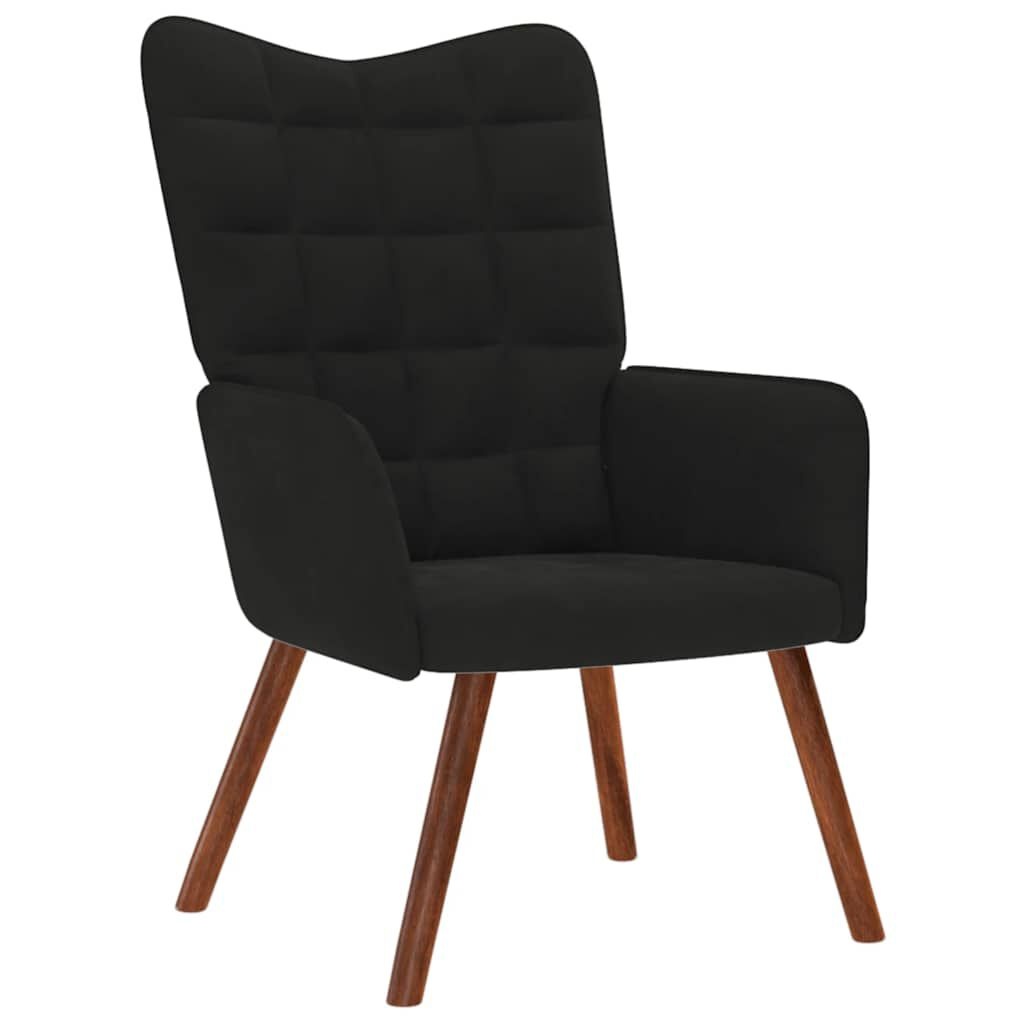 Relaxstoel met Voetenbank Fluweel Zwart - 35% Korting!