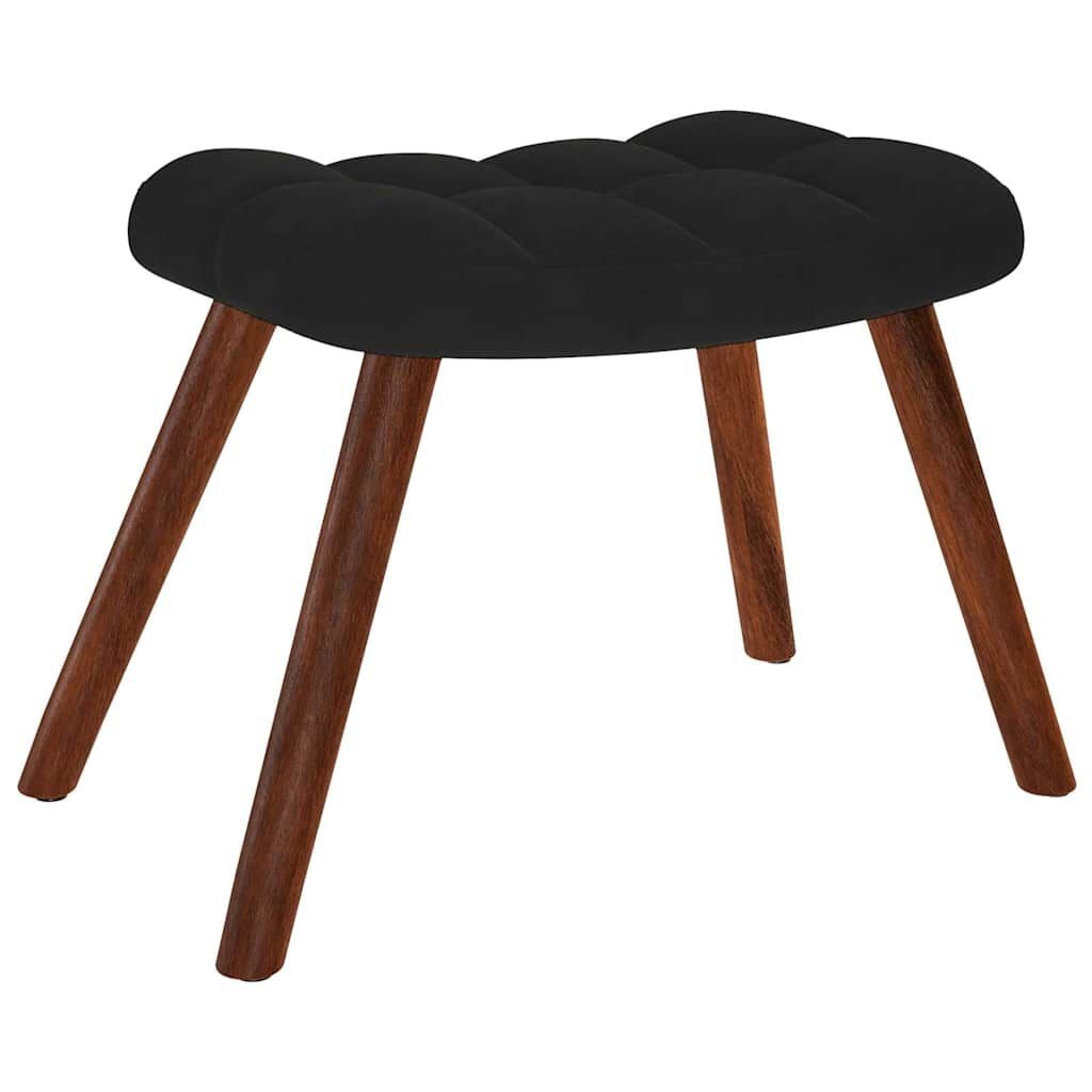Relaxstoel met Voetenbank Fluweel Zwart - 35% Korting!