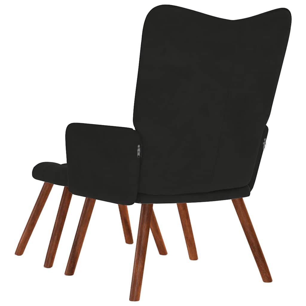 Relaxstoel met Voetenbank Fluweel Zwart - 35% Korting!