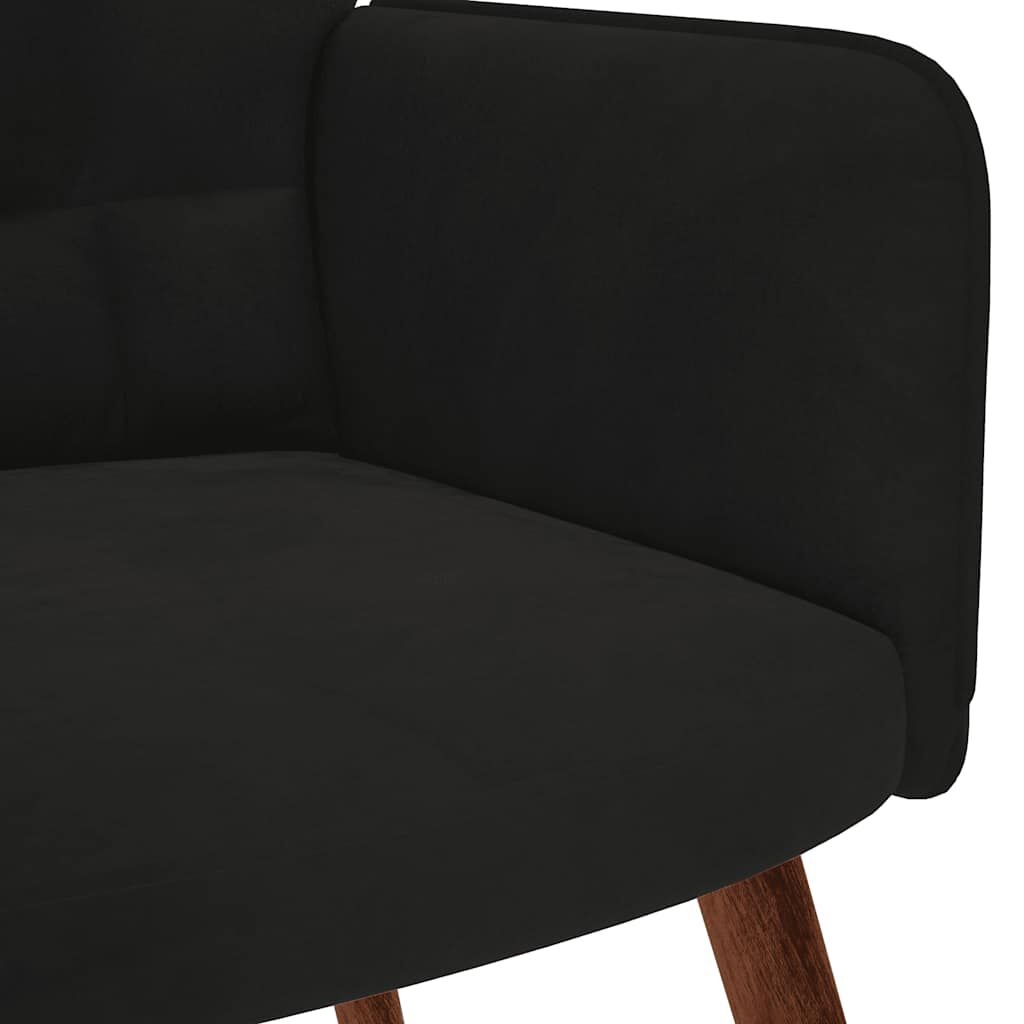 Relaxstoel met Voetenbank Fluweel Zwart - 35% Korting!