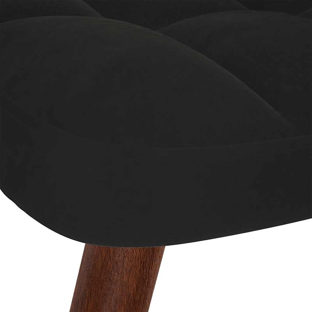 Relaxstoel met Voetenbank Fluweel Zwart - 35% Korting!
