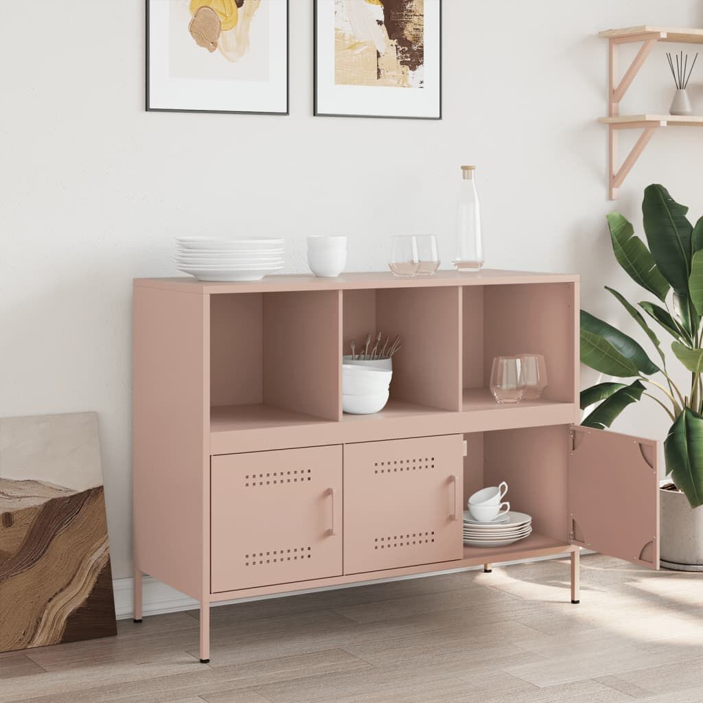 vidaXL Dressoir Staal Roze 100cm - 35% Korting!