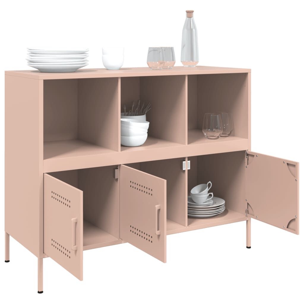 vidaXL Dressoir Staal Roze 100cm - 35% Korting!
