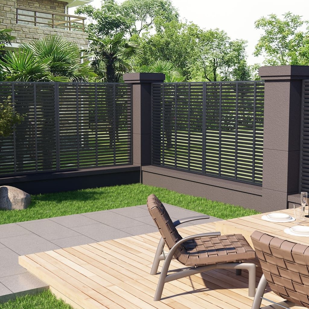 vidaXL Lamellenhek Grijs 180x180cm - 41% Korting!