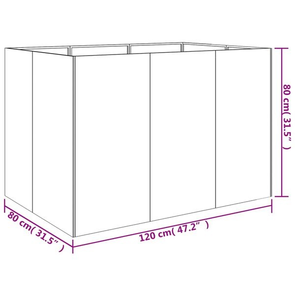 Plantenbak Cortenstaal 120x80x80cm - 60% Korting!