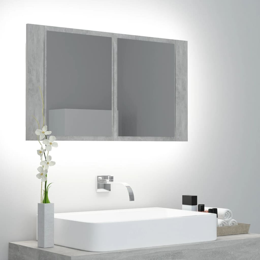 vidaXL Badkamerkast Spiegel+LED Grijs -35%! Super Deal!