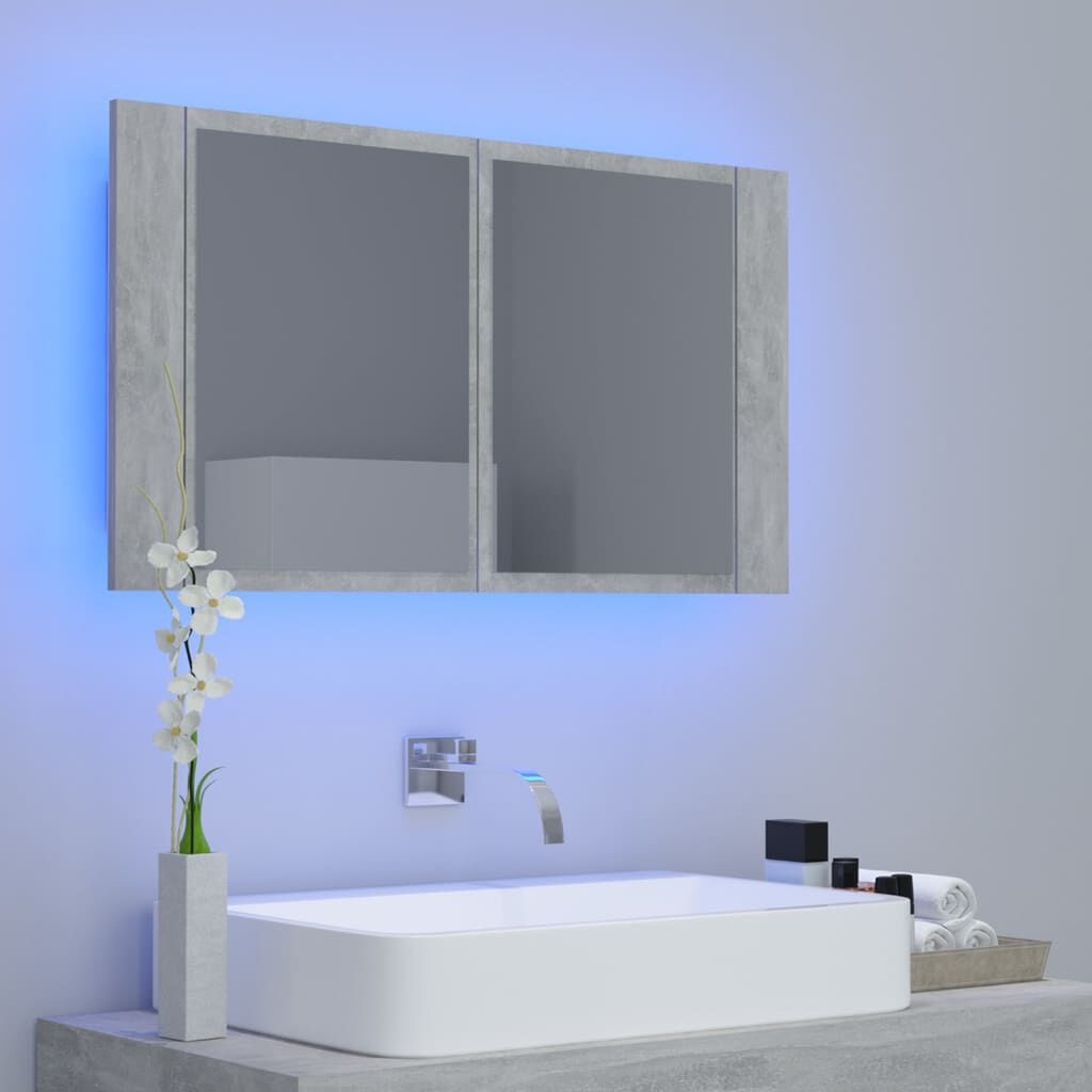 vidaXL Badkamerkast Spiegel+LED Grijs -35%! Super Deal!