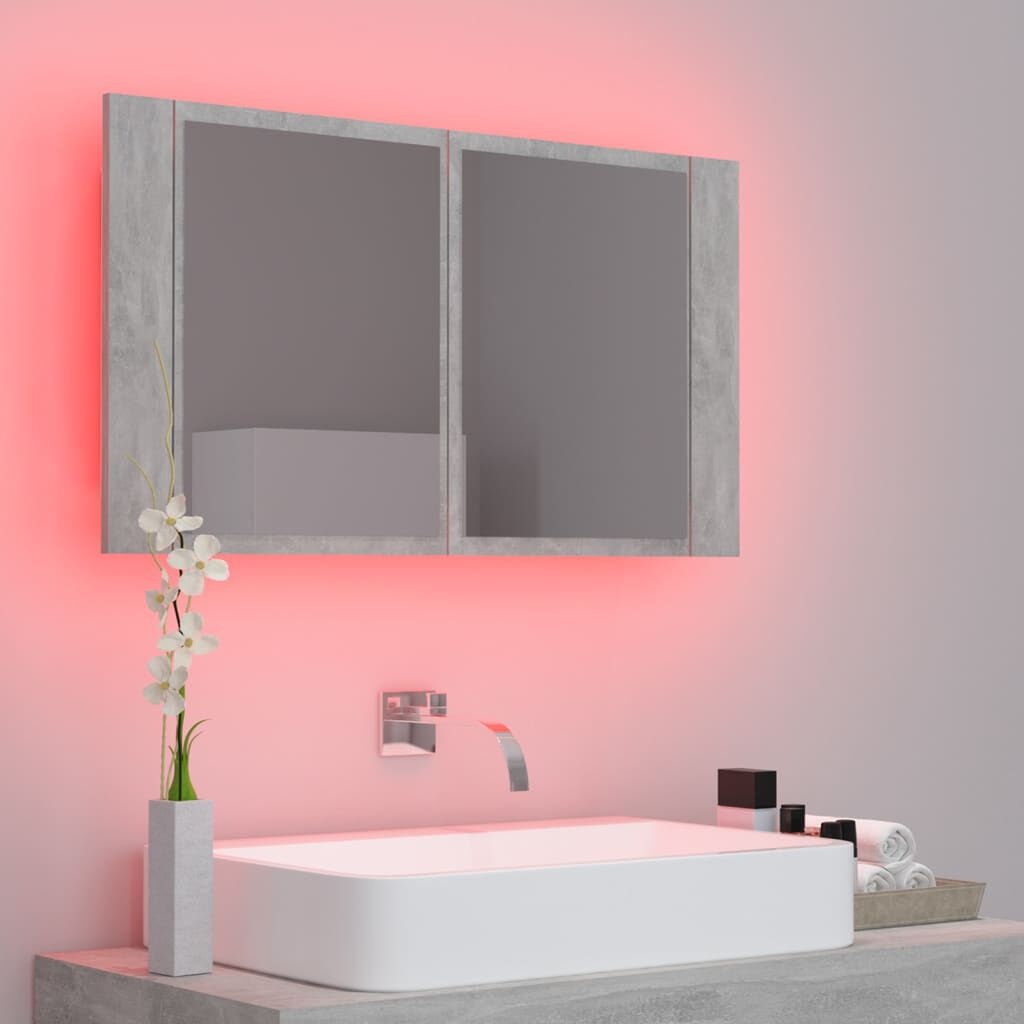 vidaXL Badkamerkast Spiegel+LED Grijs -35%! Super Deal!