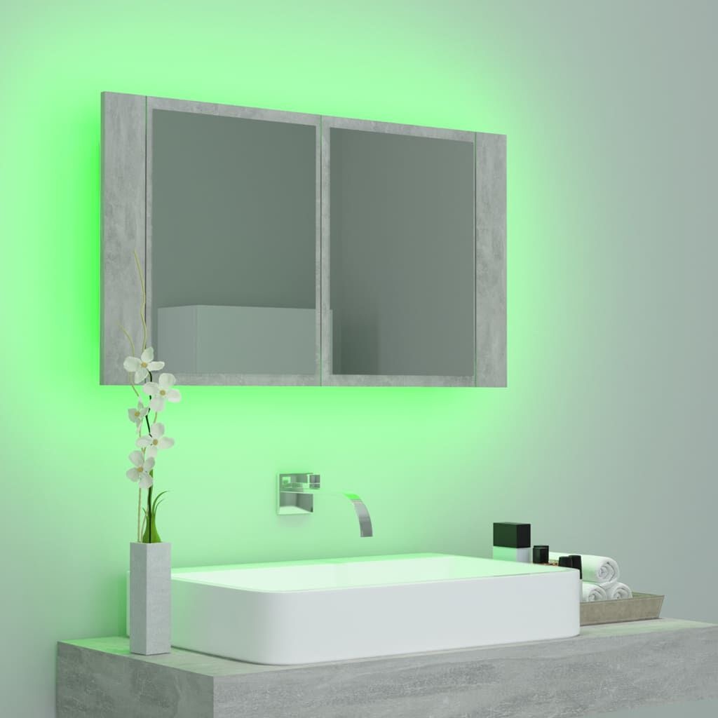 vidaXL Badkamerkast Spiegel+LED Grijs -35%! Super Deal!