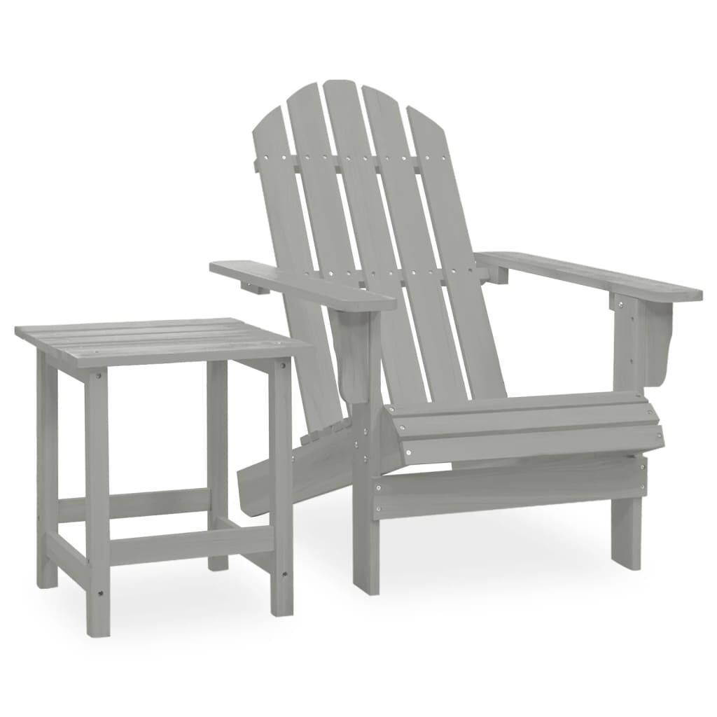 Adirondack Tuinstoel + Tafel Grijs -55% Korting! Krasjes