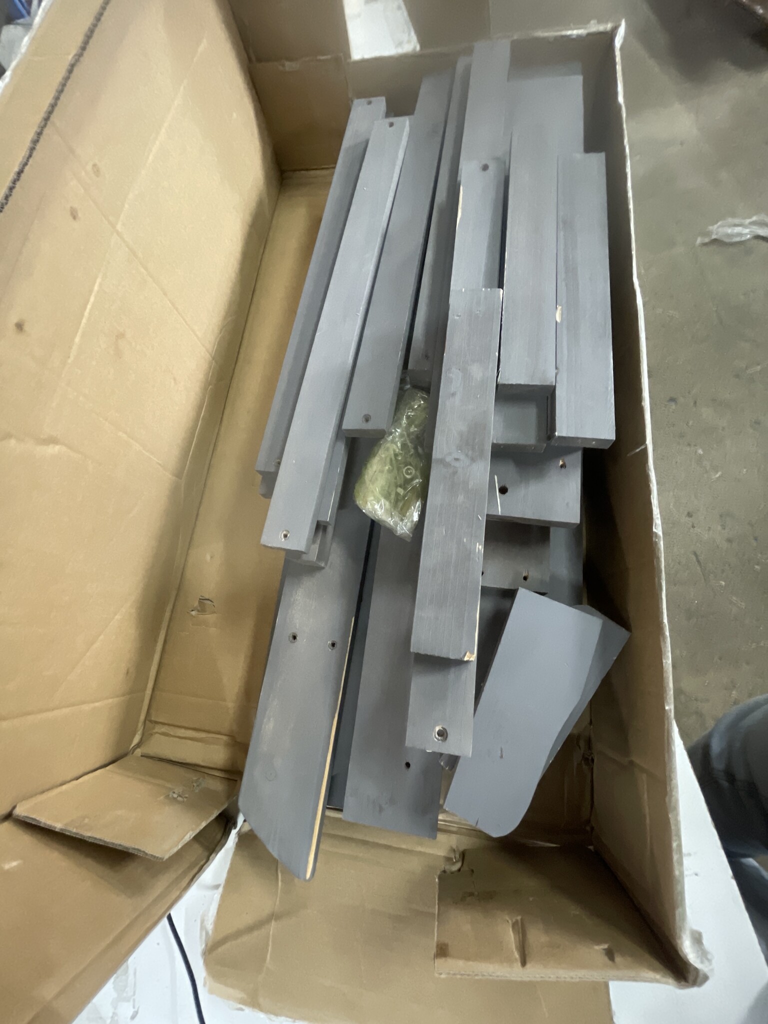 Adirondack Tuinstoel + Tafel Grijs -55% Korting! Krasjes