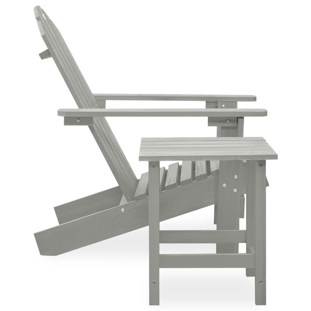 Adirondack Tuinstoel + Tafel Grijs -55% Korting! Krasjes