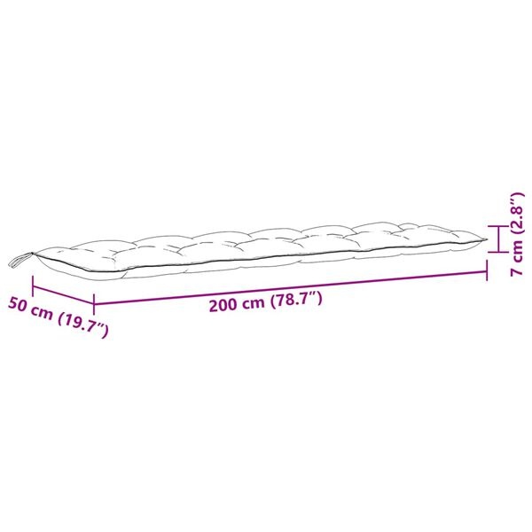Tuinbankkussens 200x50cm Lichtgrijs - 35% Korting!