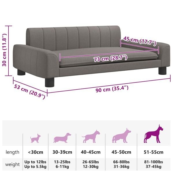 Hondenmand Taupe 90x53cm - vidaXL - 35% Korting!
