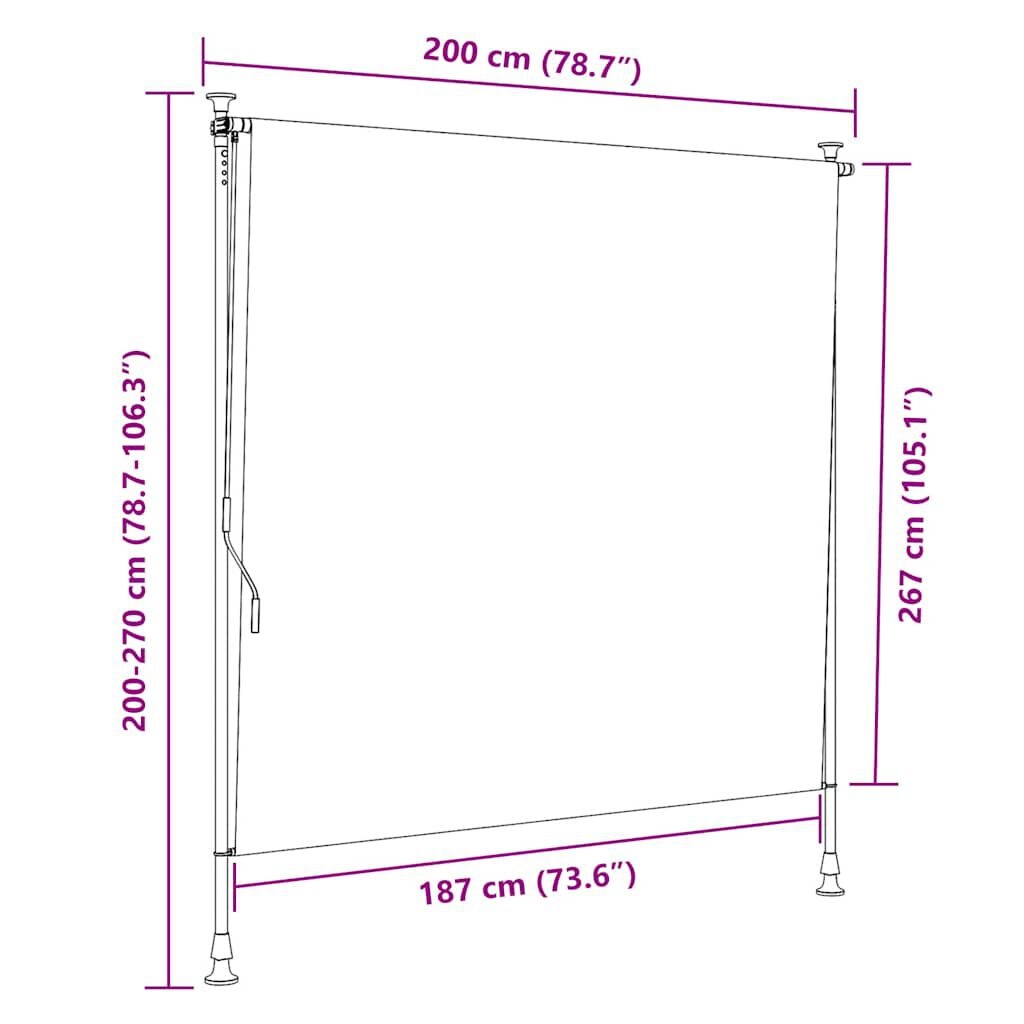 vidaXL Rolgordijn Buiten 200x270 Antraciet - 35% Korting!