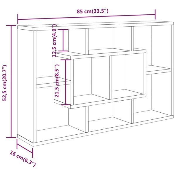 Wandschap Gerookt Eiken 85cm - 35% Korting! Zo Goed Als Nieuw