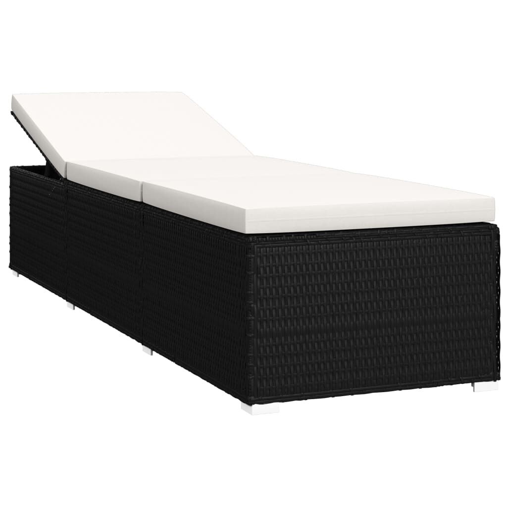 Ligbed + Tafel Crèmewit Rattan -35%! Zwembad/Balkon