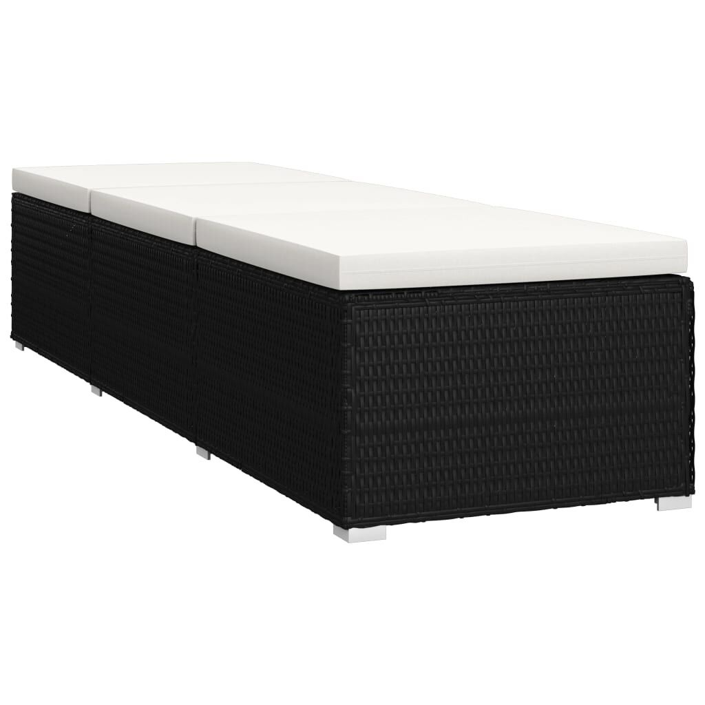 Ligbed + Tafel Crèmewit Rattan -35%! Zwembad/Balkon