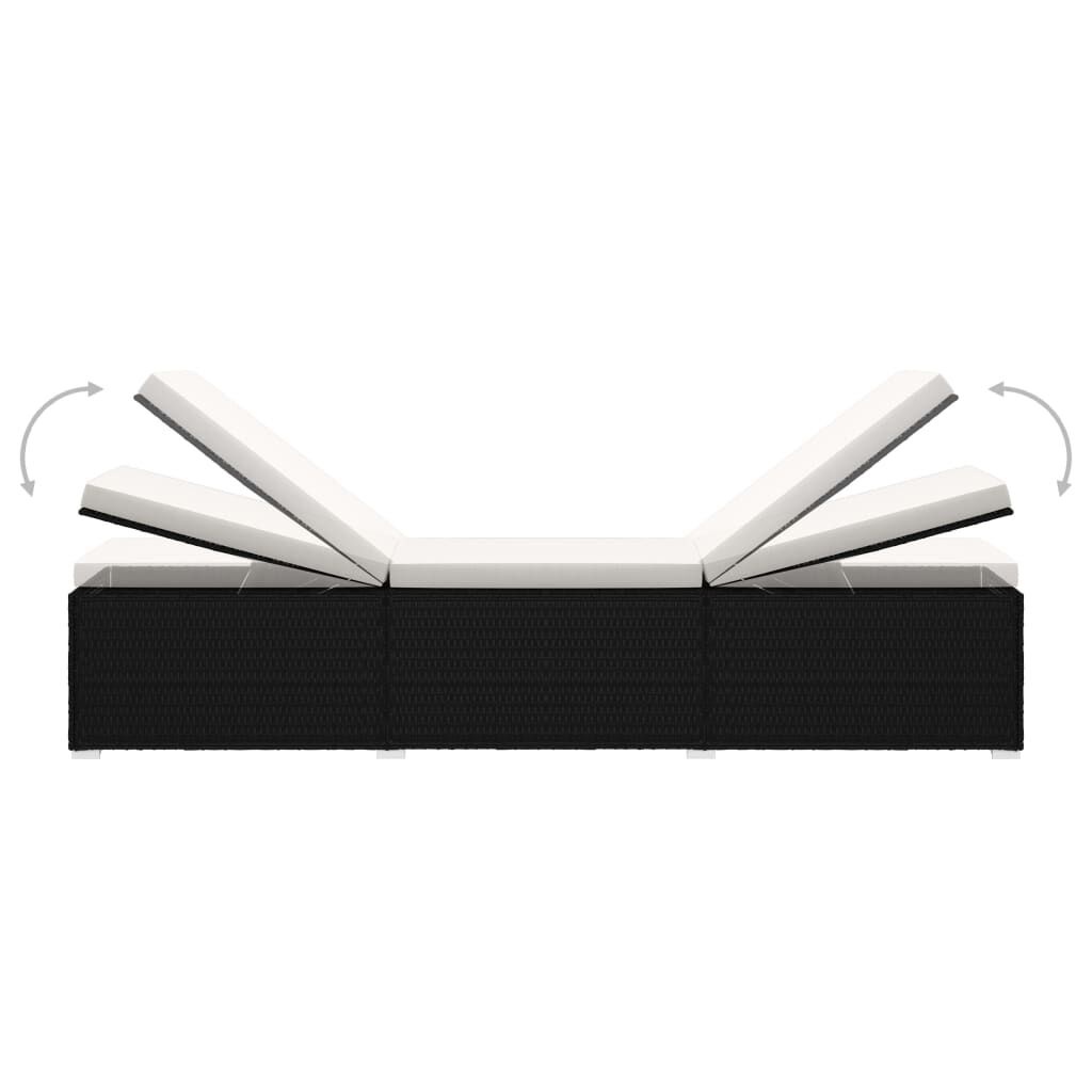 Ligbed + Tafel Crèmewit Rattan -35%! Zwembad/Balkon