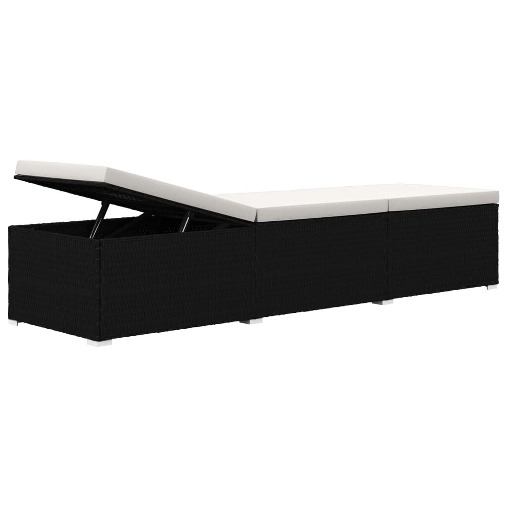 Ligbed + Tafel Crèmewit Rattan -35%! Zwembad/Balkon