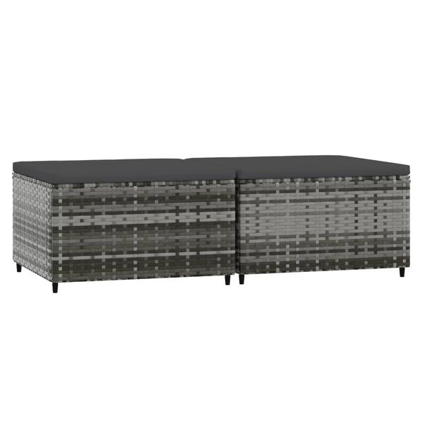 vidaXL Voetensteunen 2 st Grijs met Kussens - 35% Korting!