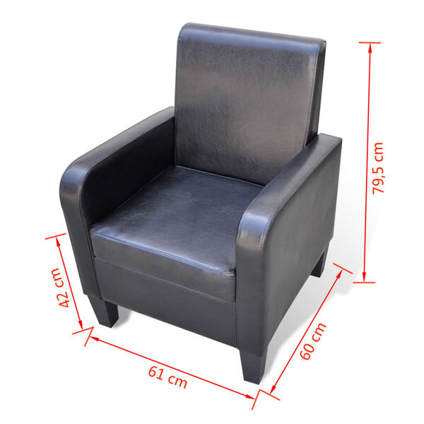 vidaXL Fauteuil Zwart Kunstleer - 35% Korting! Zo Goed Als Nieuw