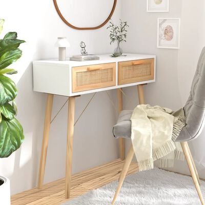 Wandtafel Grenenhout/Rattan 80cm - 35% Korting! (Nieuw, Beschadigde Verpakking)