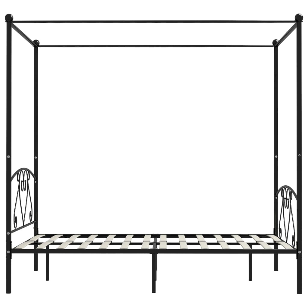 Hemelbedframe 140x200 cm Zwart Metaal - Retourdeal 35% Korting!