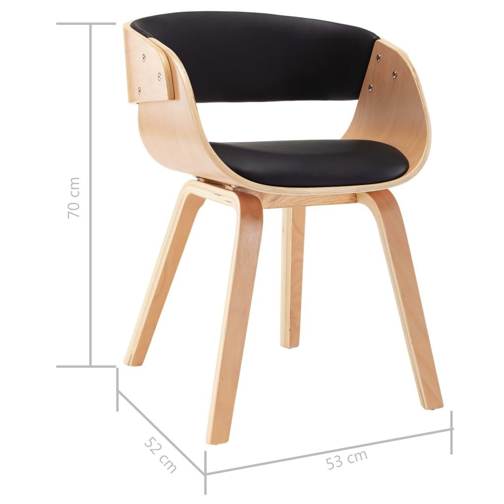 vidaXL Eetkamerstoelen (2 st.) - Gebogen Hout & Kunstleer - 35% Korting!