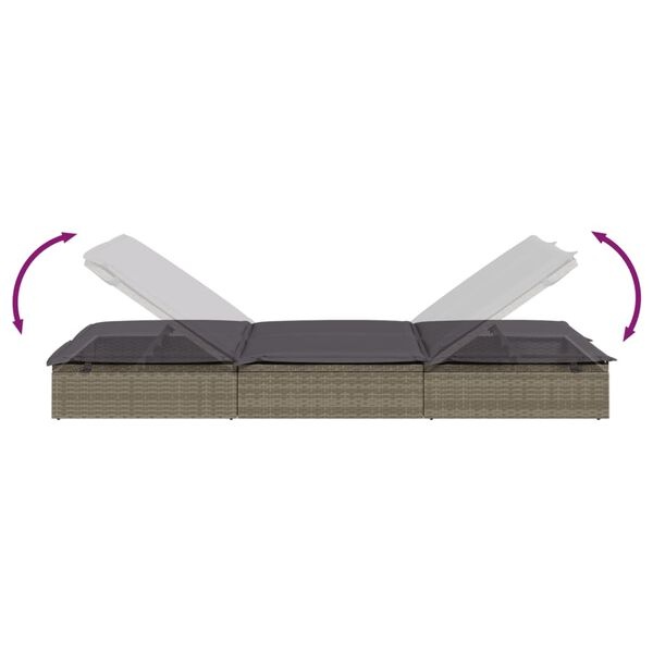 vidaXL 2-persoons Ligbed Grijs m. Kussens - 35% Korting!