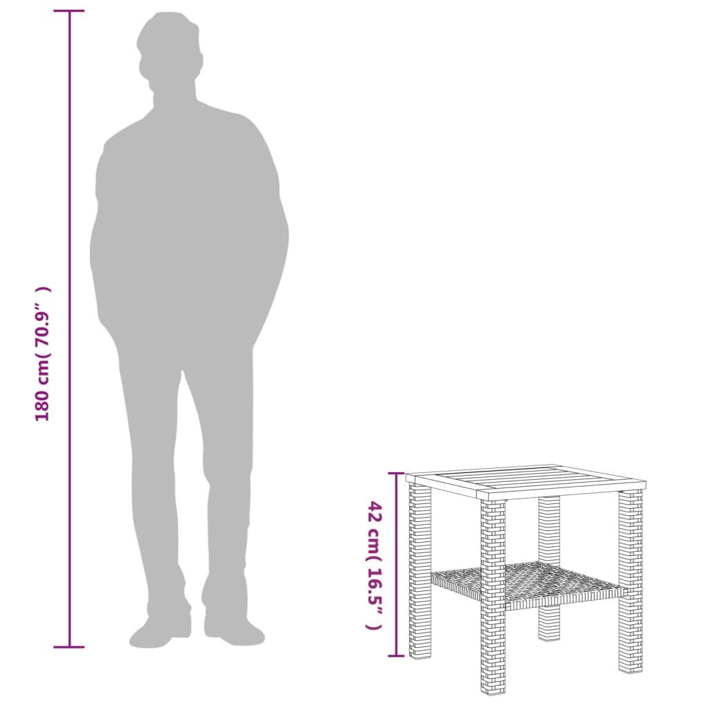vidaXL Tuintafel Zwart 40x40cm - 35% Korting!