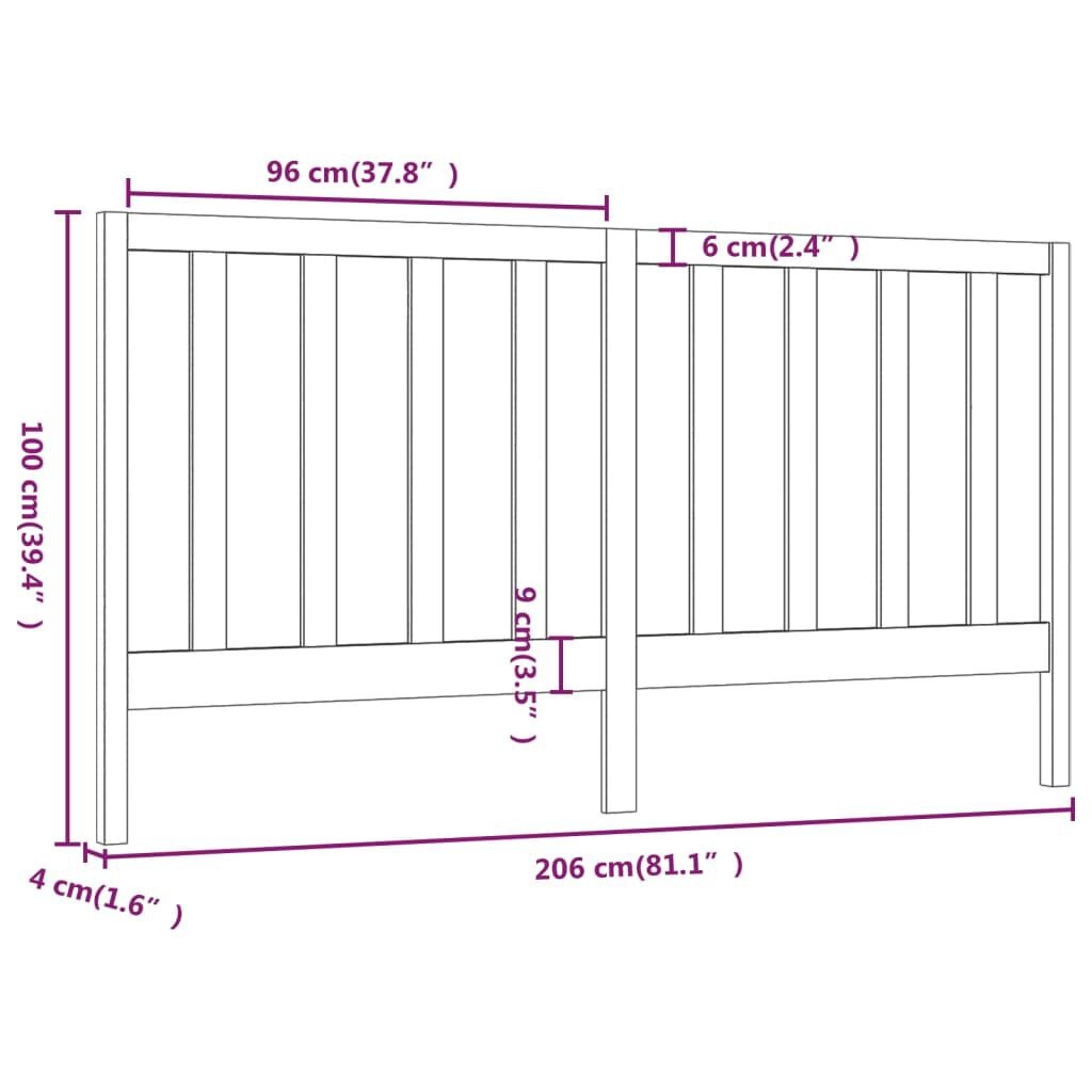 vidaXL Hoofdbord Grenenhout 206cm - 35% Korting!