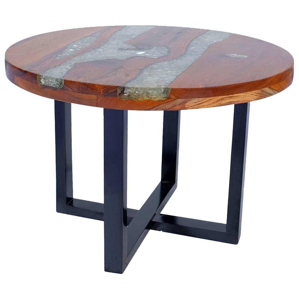vidaXL Salontafel Teakhout/Hars 60cm -35% Korting!