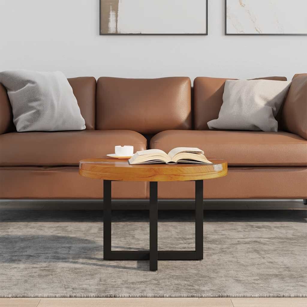 vidaXL Salontafel Teakhout/Hars 60cm -35% Korting!