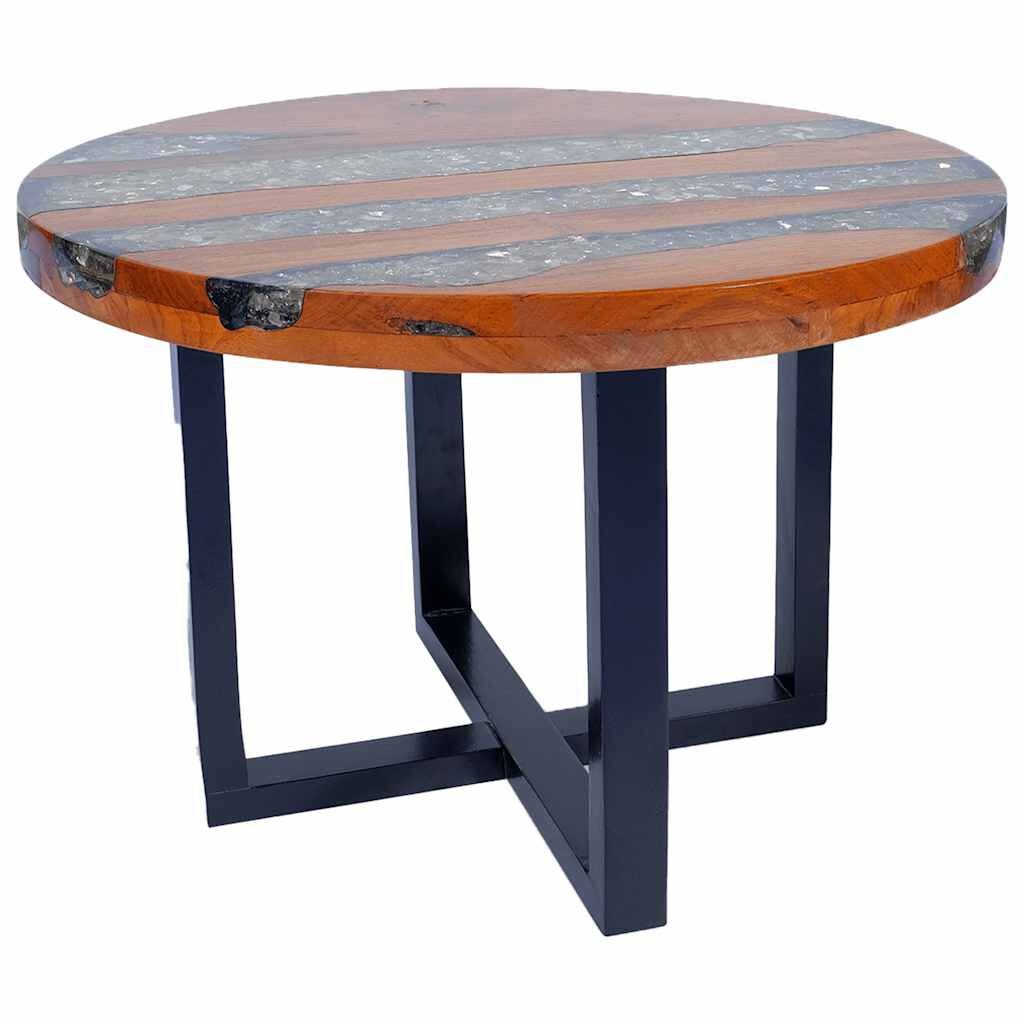 vidaXL Salontafel Teakhout/Hars 60cm -35% Korting!