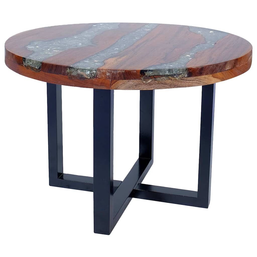 vidaXL Salontafel Teakhout/Hars 60cm -35% Korting!