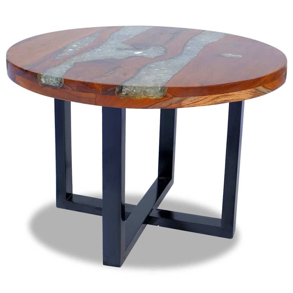 vidaXL Salontafel Teakhout/Hars 60cm -35% Korting!