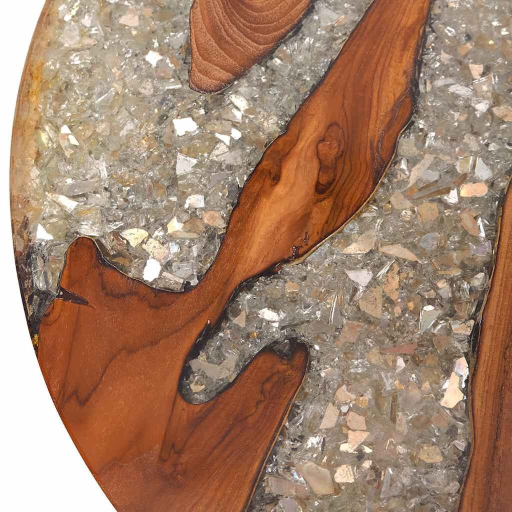vidaXL Salontafel Teakhout/Hars 60cm -35% Korting!