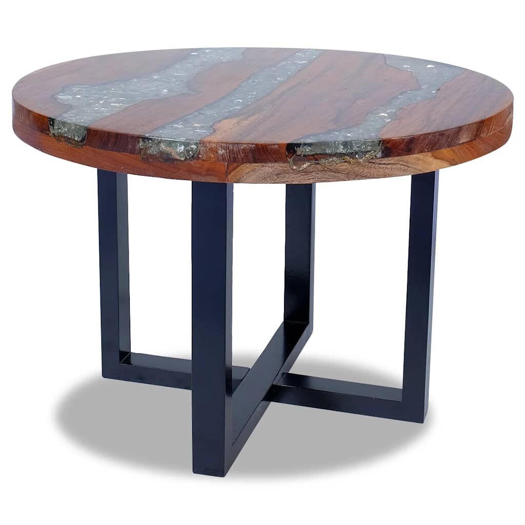 vidaXL Salontafel Teakhout/Hars 60cm -35% Korting!