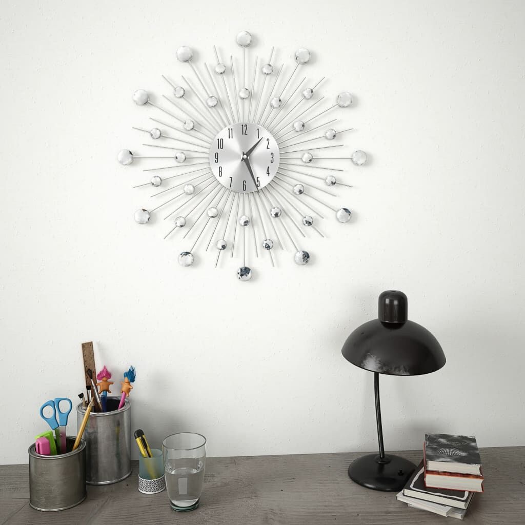 vidaXL Wandklok 50cm Zilver - Modern Design - 35% Korting!